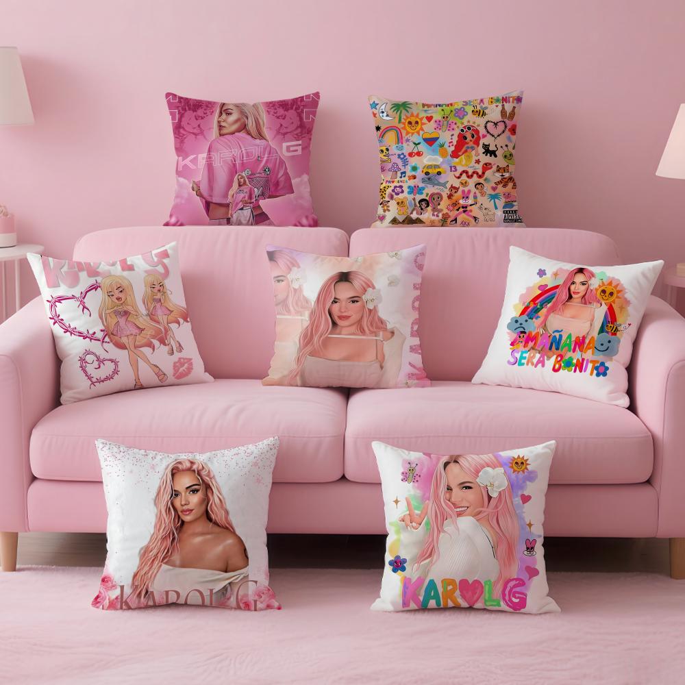Singer Album KKAROL G Cushion Cover Pillow Case Soft Friendly Fabric Concealed Zipper