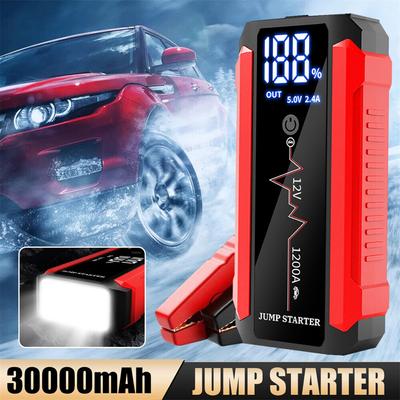 ISFRIDAY 30000mAh Baterie de mașină Jump Starter 1200A Power Bank Încărcător rapid USB portabil cu lampă LED Amplificator de urgență 12V