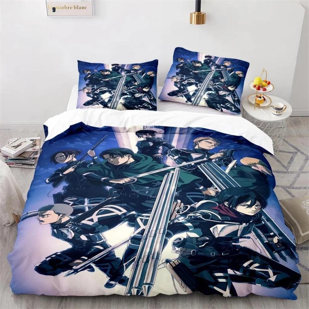 

Comforter New Anime Attack On Titan Bedding Set Bedroom Soft Modern S Comefortable Kids And Comforter (quilt)-EU Single(135*200cm)3pcs