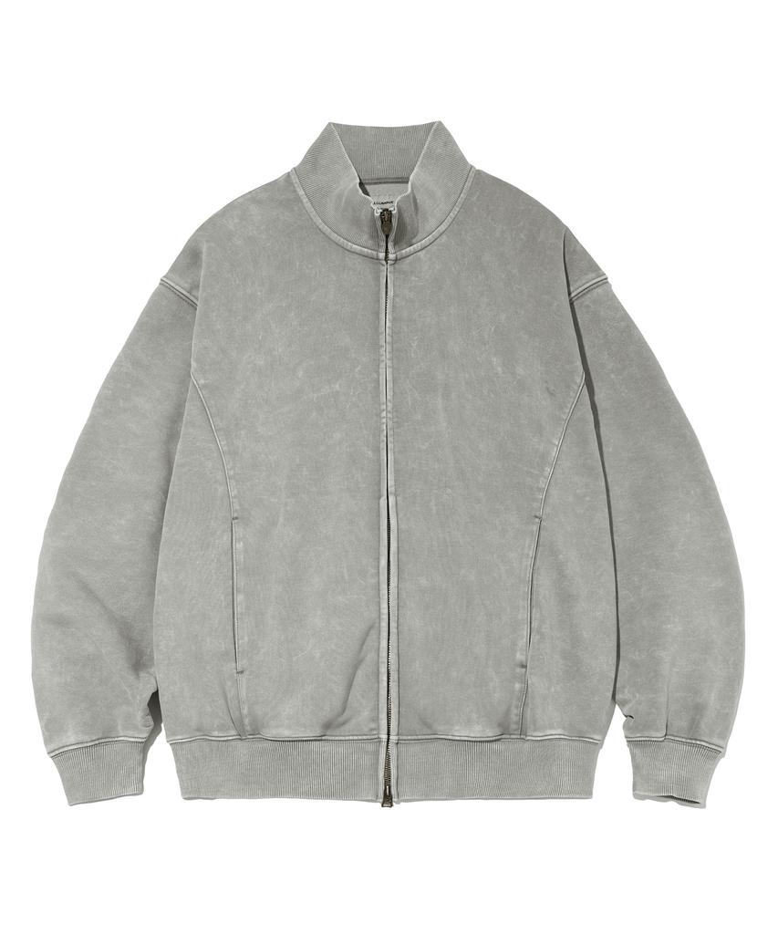 Filluminate Side Seam Pigment Zip Up-Gray
