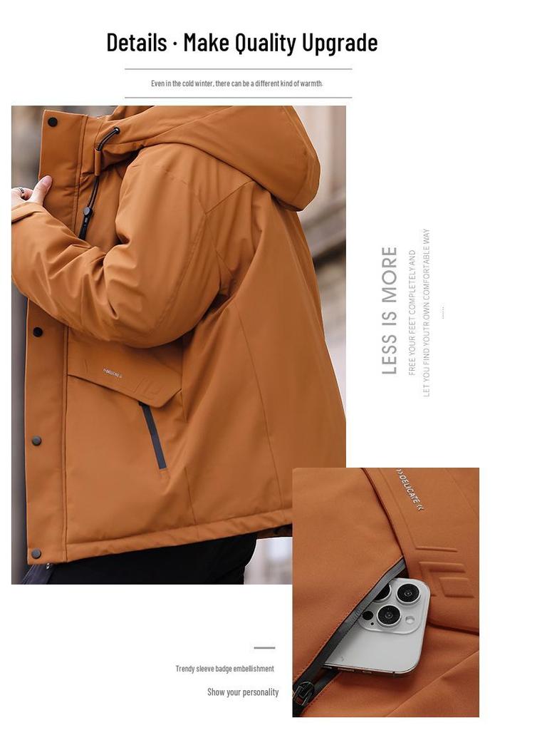 Herren Winterjacke in Übergröße, 90% weiße Entendaune, High-End, Dick, Warm, Oberbekleidung M-8XL