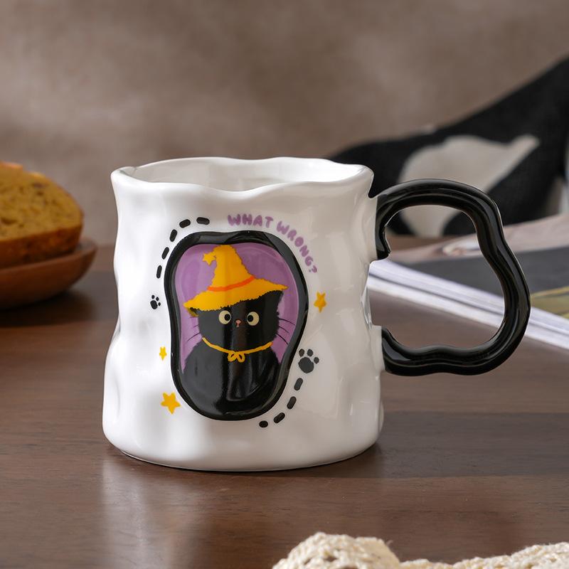Cute Cat Mug Creative Ceramic Cup As A Gift, Handmade Couple Water Cup High Value Ceramic Coffee Cup