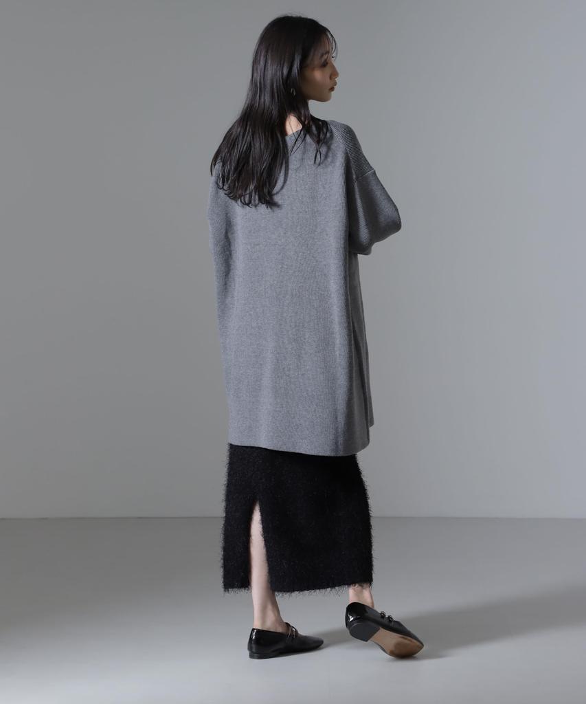 Nano Universe Mini Knit Size F Women's Dress, 020, Gray, 673-4219314