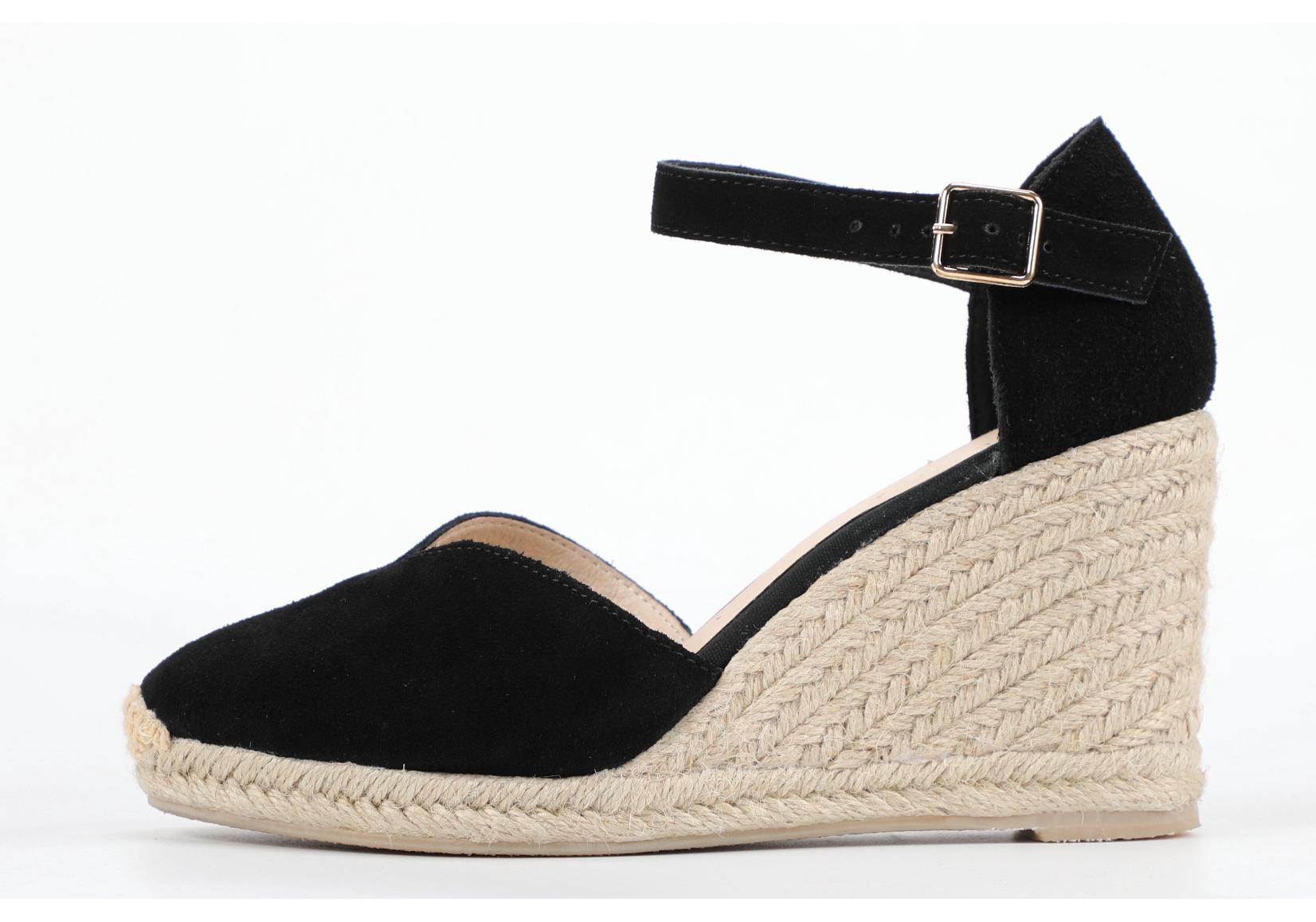 

Women s Solid Color Espadrille Wedge Cross-Strap Casual High-Heeled Sandals US 5.5