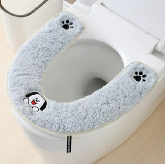 EVA Waterproof Antibacterial Toilet Seat Cover - Washable, Universal, Cute Design, Adhesive Cushion for All Seasons