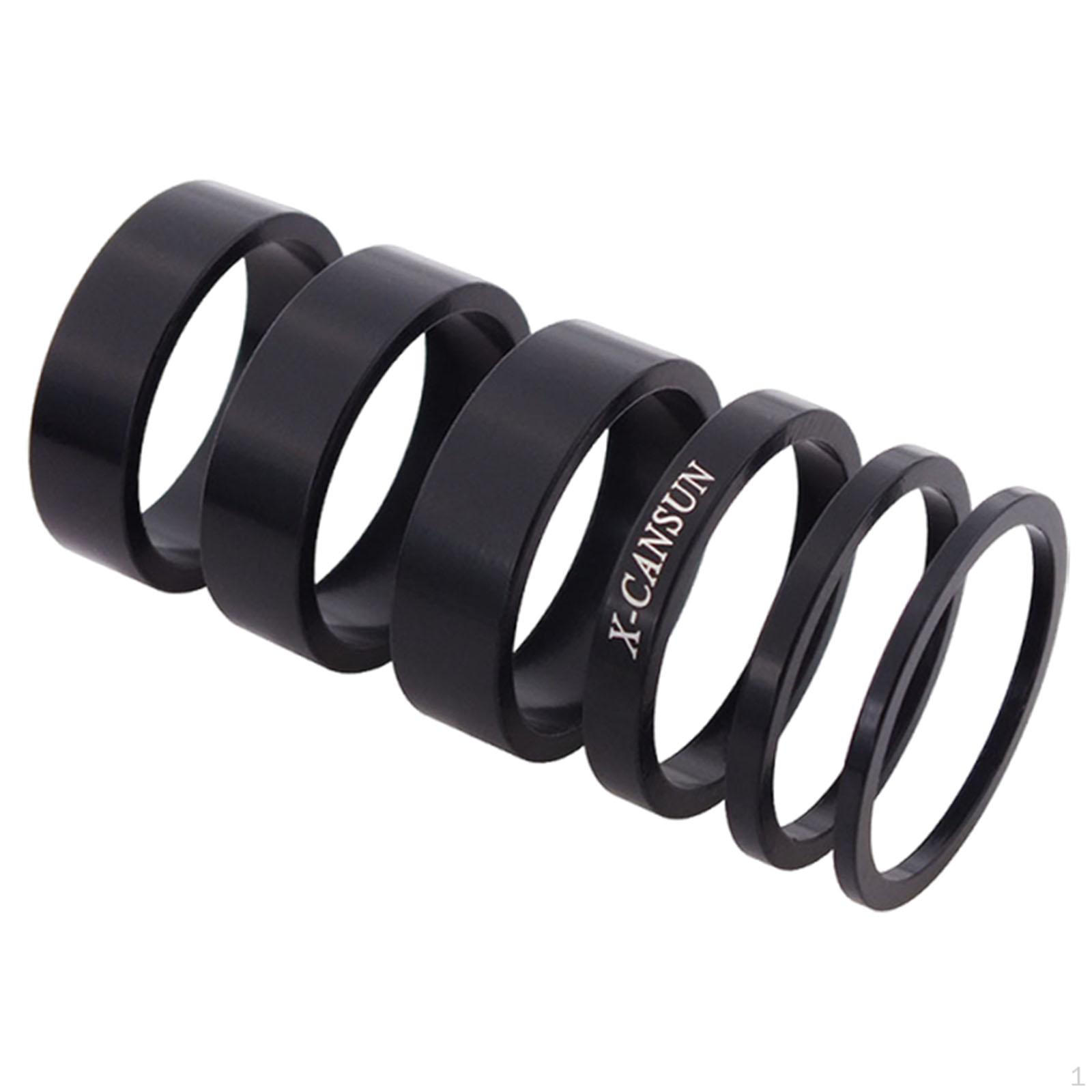 

Набор из 6 проставок для рулевой колонки для шоссейного велосипеда, надежные, простые в установке, легкие и чёрный