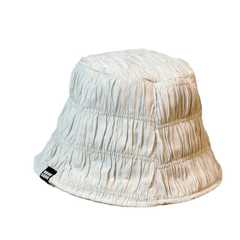 And Spring Autumn Pleated Air Sense Womens Fisherman Hat Plain Face Hat Mask