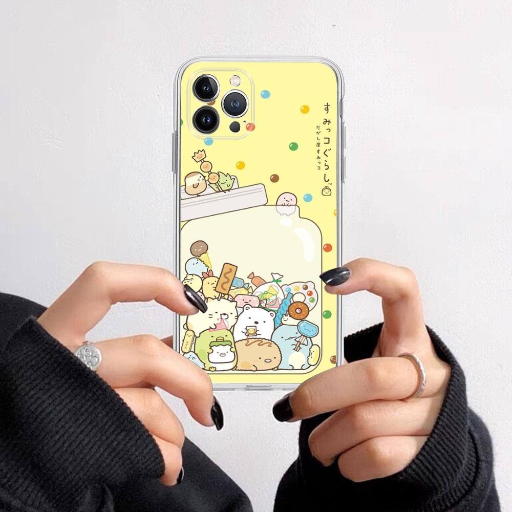 Cartoon Sumikko Gurashi  Phone Case For iPhone 15 14 13 12 11 Pro Max XS X XR SE 2020 6 7 8 Plus Mini Protective Shell