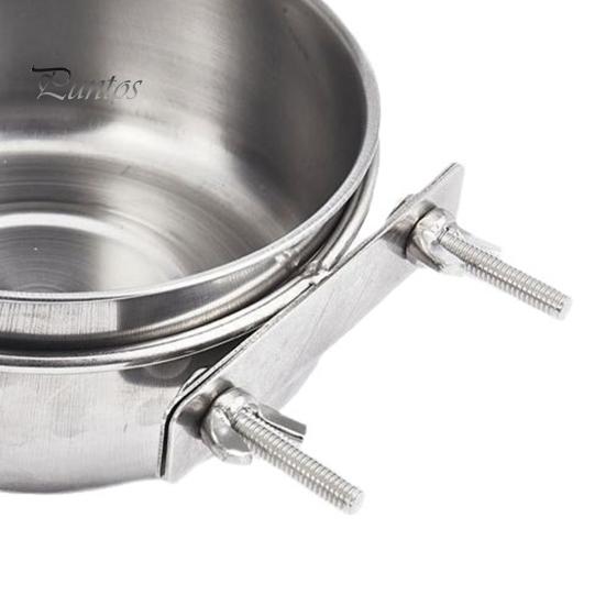 1/2 stk. Mateskål for små fuglebur med klemme i rustfritt stål Vannmatskål til kjæledyrmater Coop-tilbehør til papegøye-kakefugl-ara dvergpapegøyer