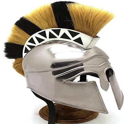 Ortaçağ Savaşçısı Korint Miğferi Tüylü 18 Kalibre Çelik Yetişkinler İçin Giyilebilir