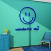 Creative Smiling Face Acrylic Wall Stickers for Kids Room Wonderful Day Living Room Bedside Decoration Kindergarten Wall Sticker