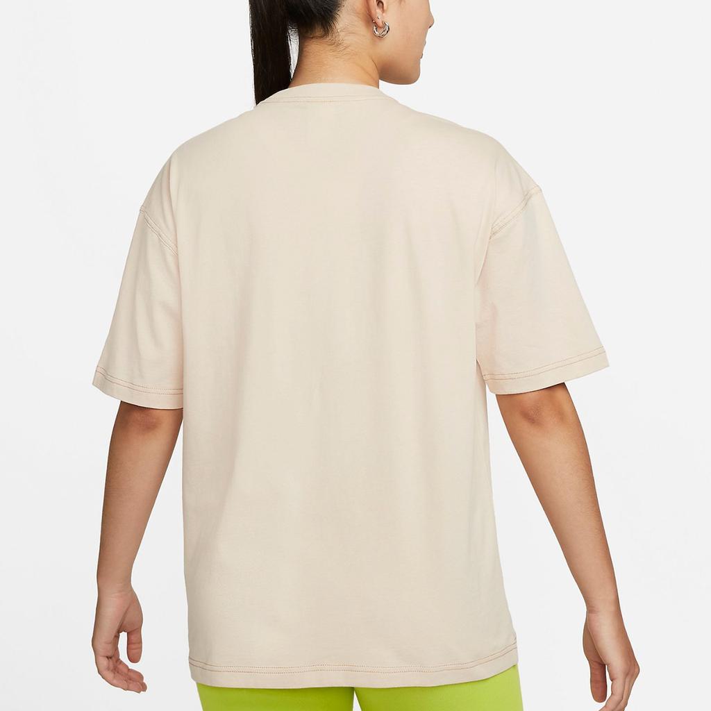 Nike Logo Printed American Vintage Sports Casual Breathable Round Neck Short Sleeve Drop Shoulder T-Shirt Women T-Shirts Sand-White DM6212-126