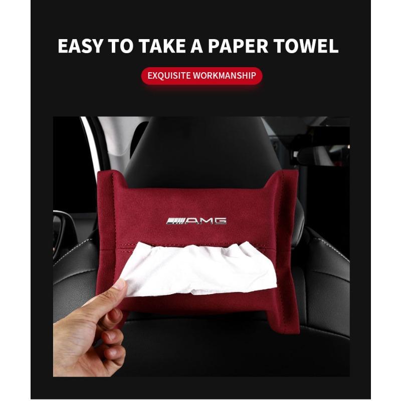 1Pcs Car Tissue Box Holder Sun Visor Seat Back Car Accessories For Mercedes Benz AMG W204 W205 W212 W213 W222 x153 W176 W177 Keychain