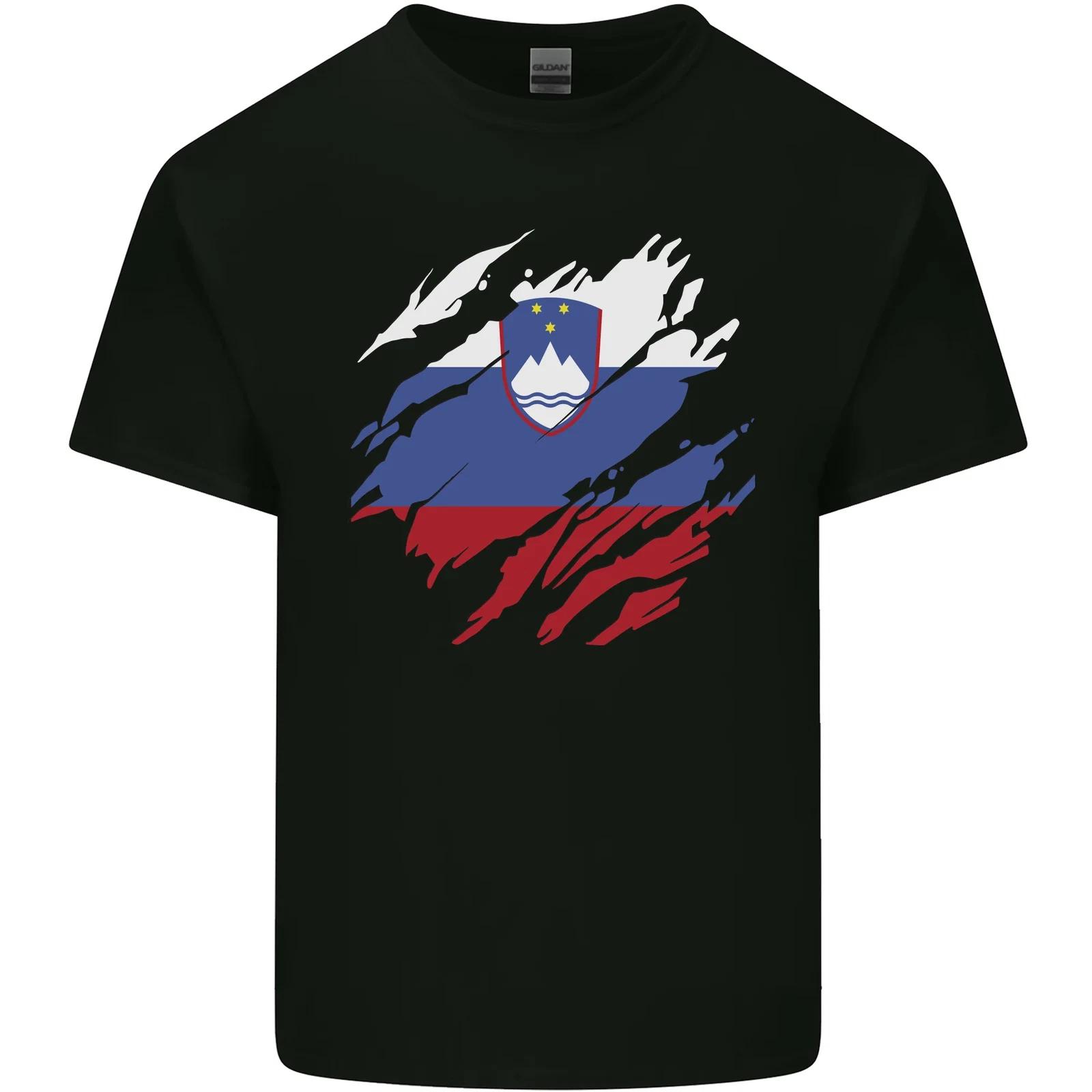Torn Slovenia Flag Slovenian Day Football Kids T-Shirt Childrens XL