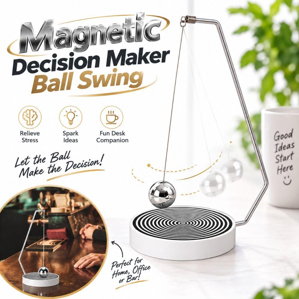 Metal Magnetic Decision Maker Ball Swing Toy Luck Office Desk Decoration