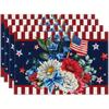 American Flag Flower Mat Independence Day Theme Table Mat Holiday Party Insulation Non Slip Mat