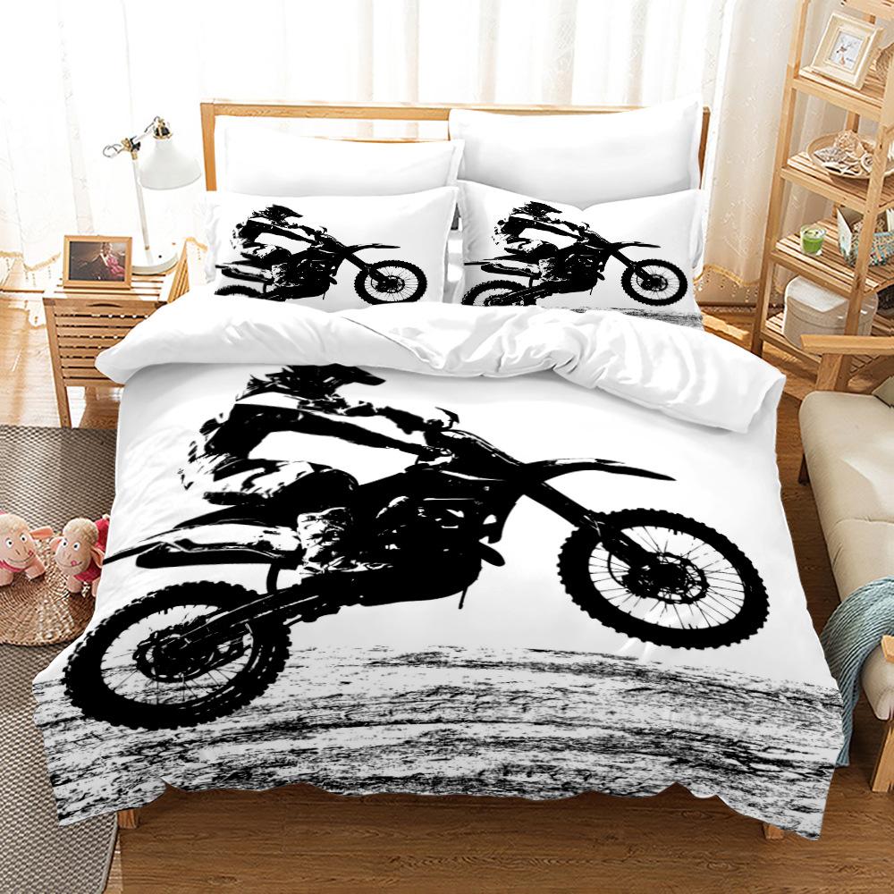 3D Racing Bedding Set King Queen Down Duvet Cover Pillowcase 2/3pcs Motocross Bed Cover Boys Men Home Textile Gift