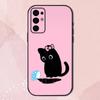 Cat Cute Funny Pet Phone Case For Samsung S24,S21,S22,S23,S30,Ultra,S20,Plus,Fe,Lite,Note,10,9,5G Black Soft Shell