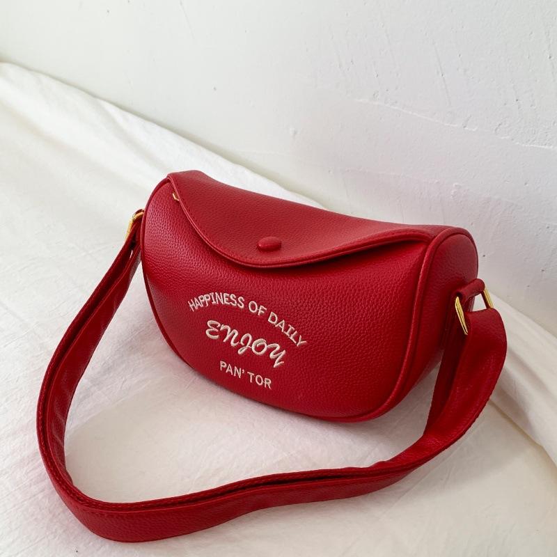 

Premium letter embroidery thread dumpling bag women s 2025 new texture simple and versatile shoulder messenger bag красный