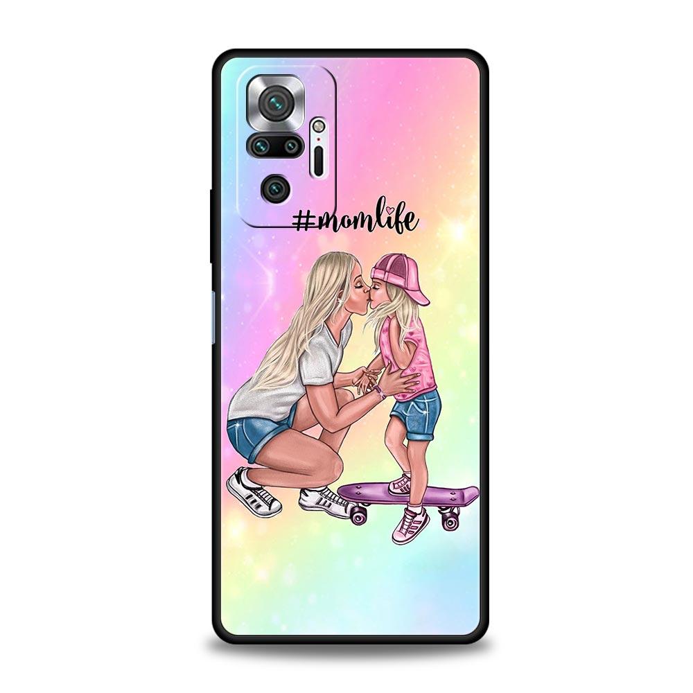Super Mom Baby Phone Case For Xiaomi Redmi Note 14 13 5G 10 11 12 Pro Plus 4G 14C 13C 12C 10C Black Cover