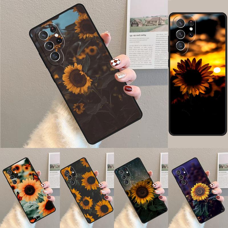 Sunflower Summer TPU Phone Case For Samsung Galaxy note 10 pro S26 S25 S24 S23 S22 Ultra Plus S21 FE S20 Shockproof Cover