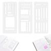 3Pcs Handmade Flexible Record Template Set for Dot Grid Journals Travel-friendly Planner Templates Coils Disc And Rings Stencil for Notebooks