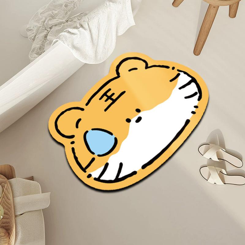 Cartoon Animal Doormat - Diatomaceous Earth Entrance Mat, Quick-Dry Absorbent Floor Mat For Bathroom, Durable And Non-Slip For Home Entryway
