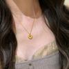 Minimalist new in fashion light luxury brushed round pendant necklace exquisite and High quality collar chain banquet