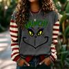 Women's Trendy Long Sleeve Neck Pullover Sweatshirt with Christmas Print for Winter Holiday