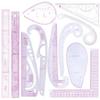 FELE Multifunctional French Curve Ruler Soft Plastic Patchwork Ruler Measure Dressmaking Drawing Template Craft Sewing Tools