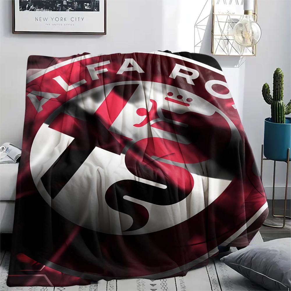 1 pièce Couverture en flanelle avec imprimé Alpha Romeo, Haute qualité, Toutes saisons, Décoration d'intérieur, Chaleur et Confort, Parfait pour les cadeaux de Noël