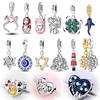 New In 925 Silver Charms Beads Shark Whale Sun Bow Pendant Fit Bracelets For Women DIY Birthday Jewelry Gifts