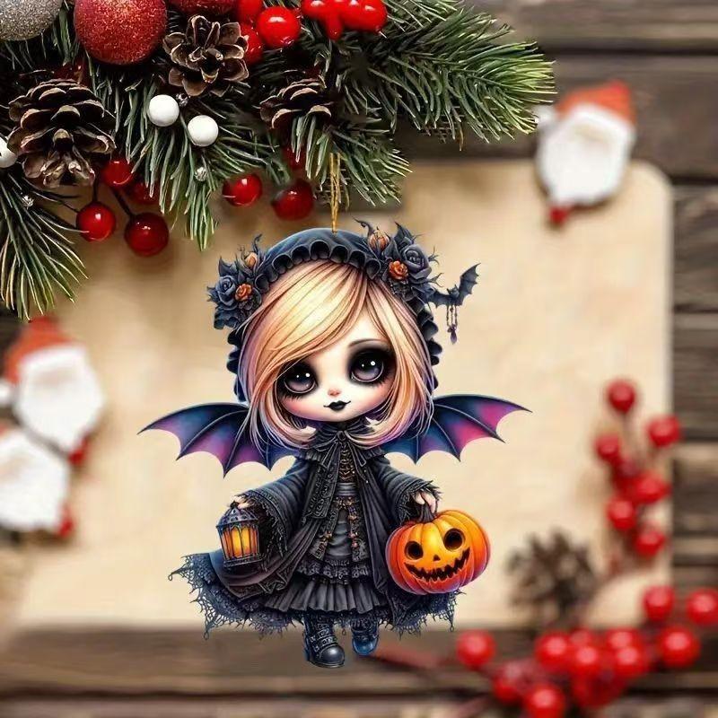 Car Accessories Halloween Acrylic Witch Hanging Decora Holiday Interior Vehicle