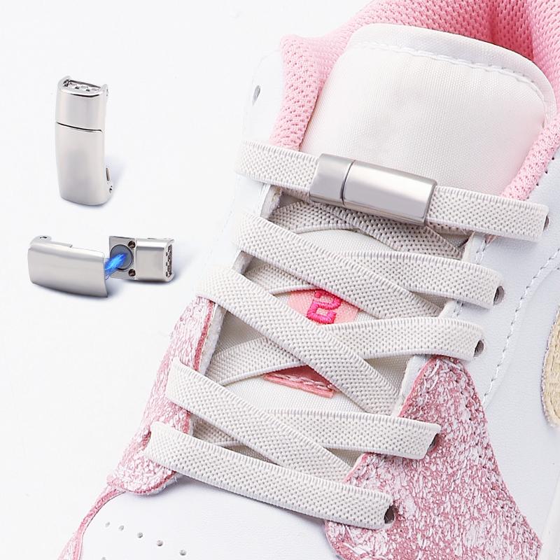 Magnetic Shoe Laces Without Ties Flat Elastic Laces Sneakers Boots No Tie Shoelace Rubber Bands for Shoes Accessories 2Pair