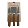 Stainless Steel Cheese and Butter Knife Set with Acacia Wood Handles - Includes Western Dinner Knives and Forks