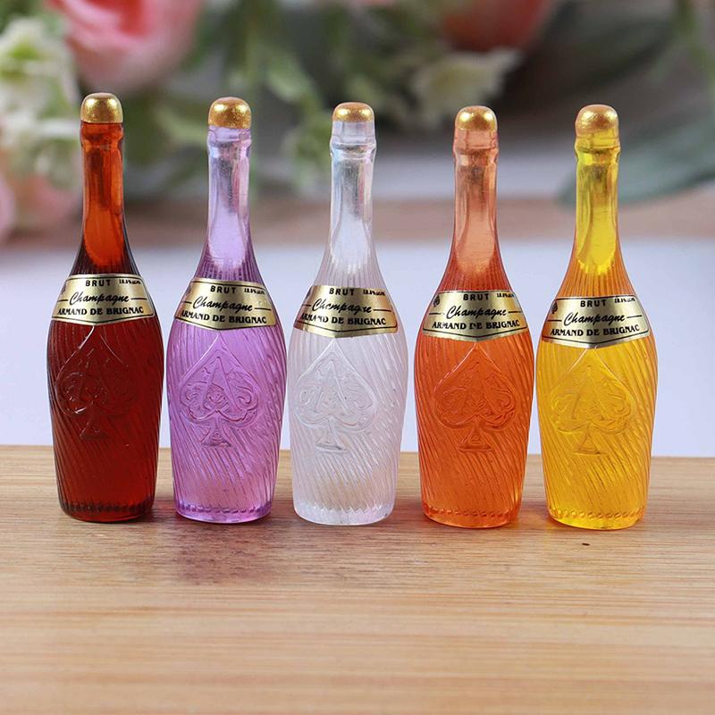 10 szt. Miniaturowy model małej butelki wina do domku dla lalek, symulacja, akcesoria DIY, magnes na lodówkę, lampka nocna, znaki parkingowe, ozdoby