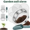 Garden Soil Sieve Set Stainless Steel Rock Sifter Screen with 1/3/6/9/12 Mm Replaceable Sieve Mesh Garden Plant Nursery Tools