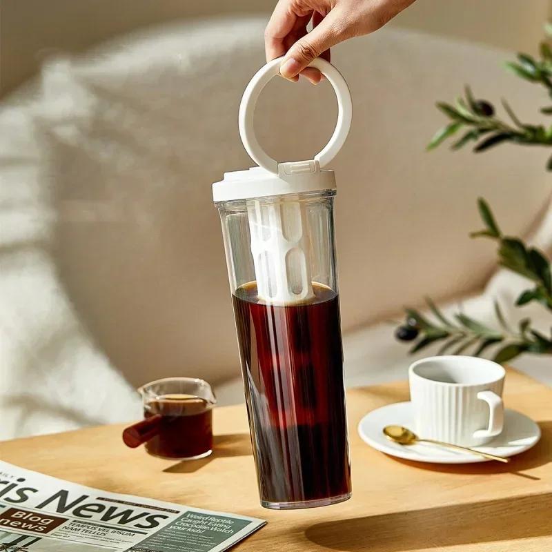 1L Manual Cold Brew Maker High-capacity Water Bottle Summer Portable Juices Tea Pot Coffeeware Cold Water Jug for Refrigerator