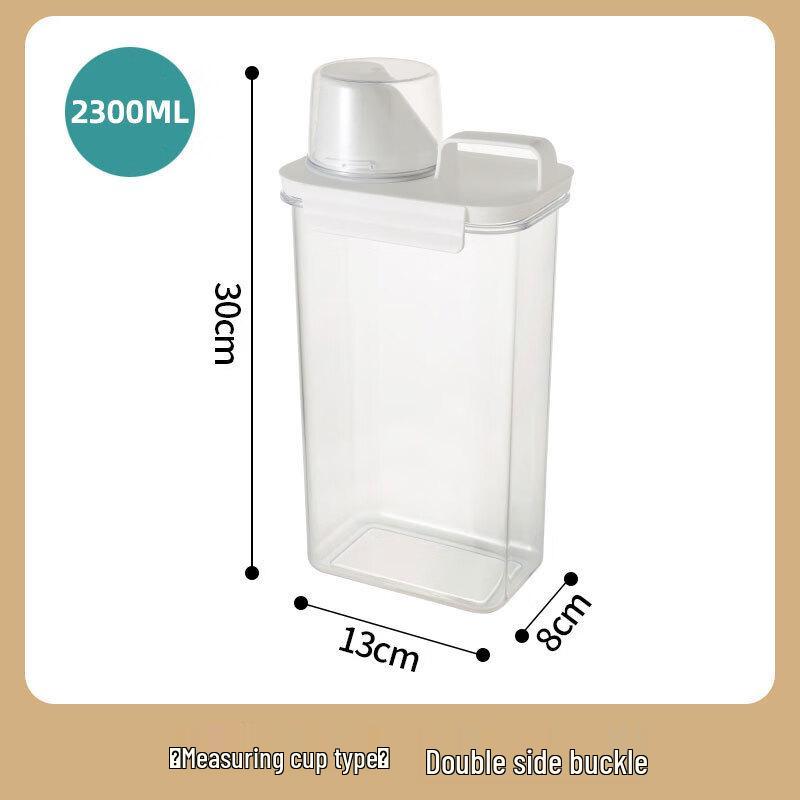 

ZISIZ Laundry Powder Storage Box with Scale and Measuring Cup