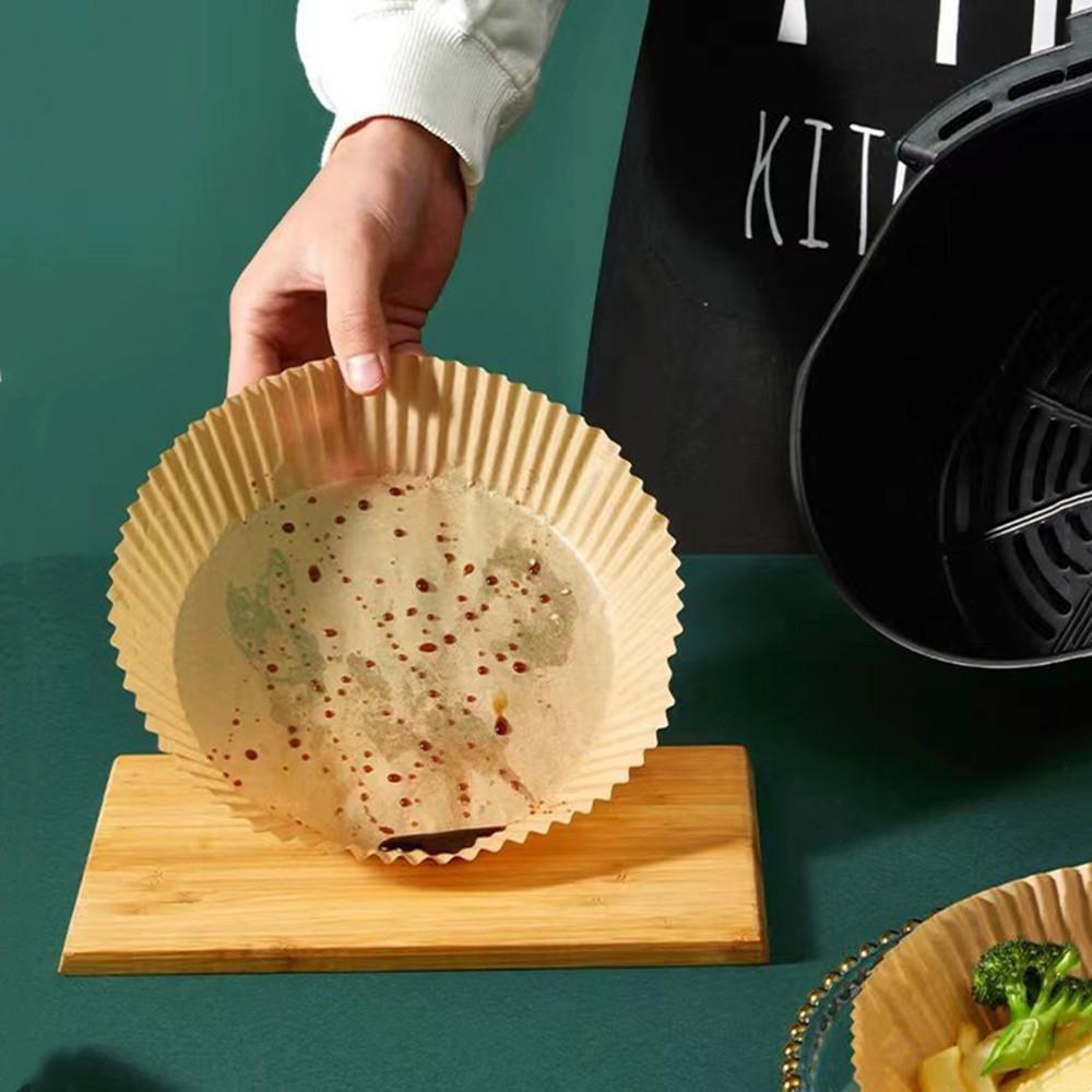 50/100Pcs Disposable Air Fryer Paper Non-Stick Airfryer Baking Papers Round Air-Fryer Paper Liners Paper Kitchen Accessories