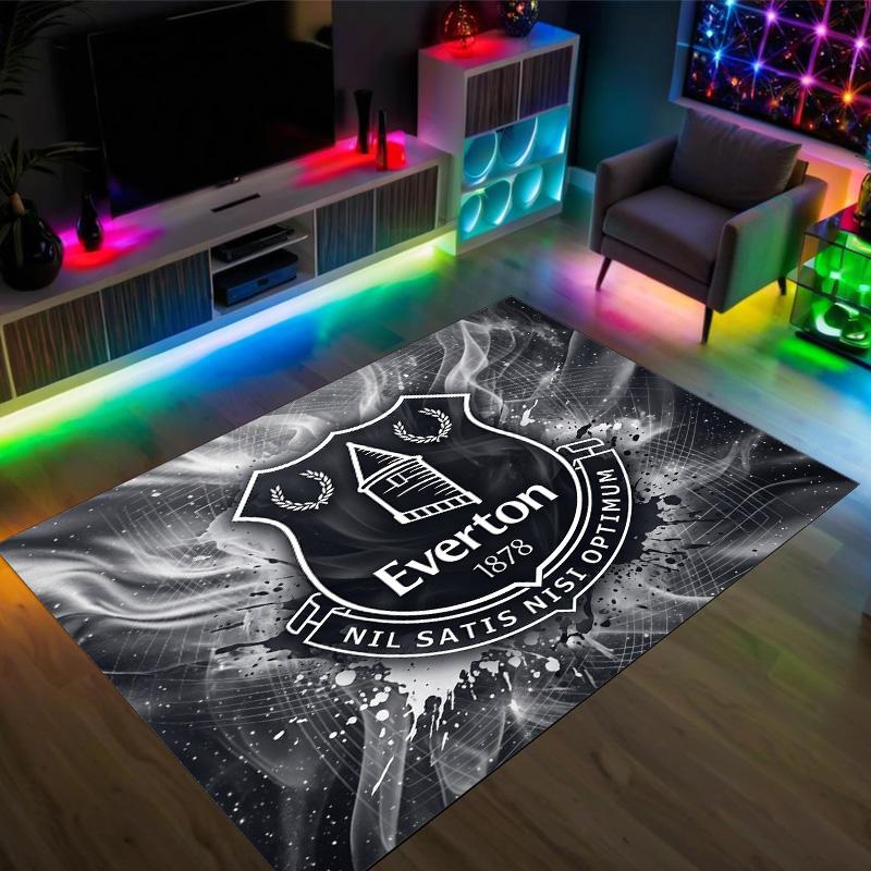 Everton Football Design Crystal Velvet Carpet Cozy Non?Slip Printed Rug For Bedroom Living Room Entrance