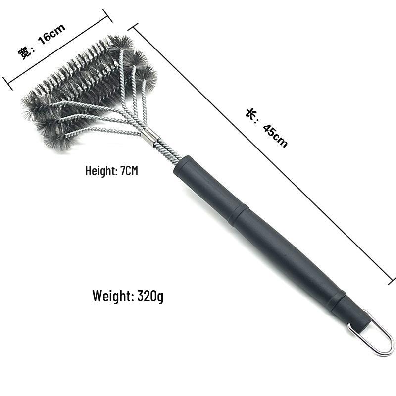 Three-Headed Stainless Steel BBQ Cleaning Brush Tool