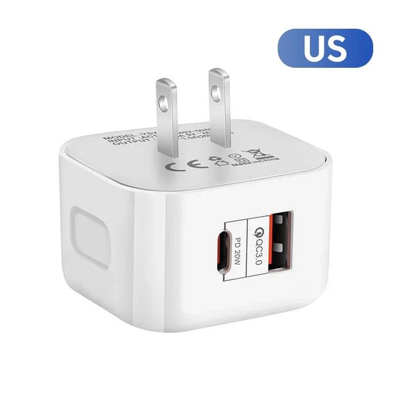 PD 20W USB Type C Charger Fast Charging Adapter Phone Quick Charger For iPhone Samsung Xiaomi Huawei Wall Charger EU/US/UK Plug