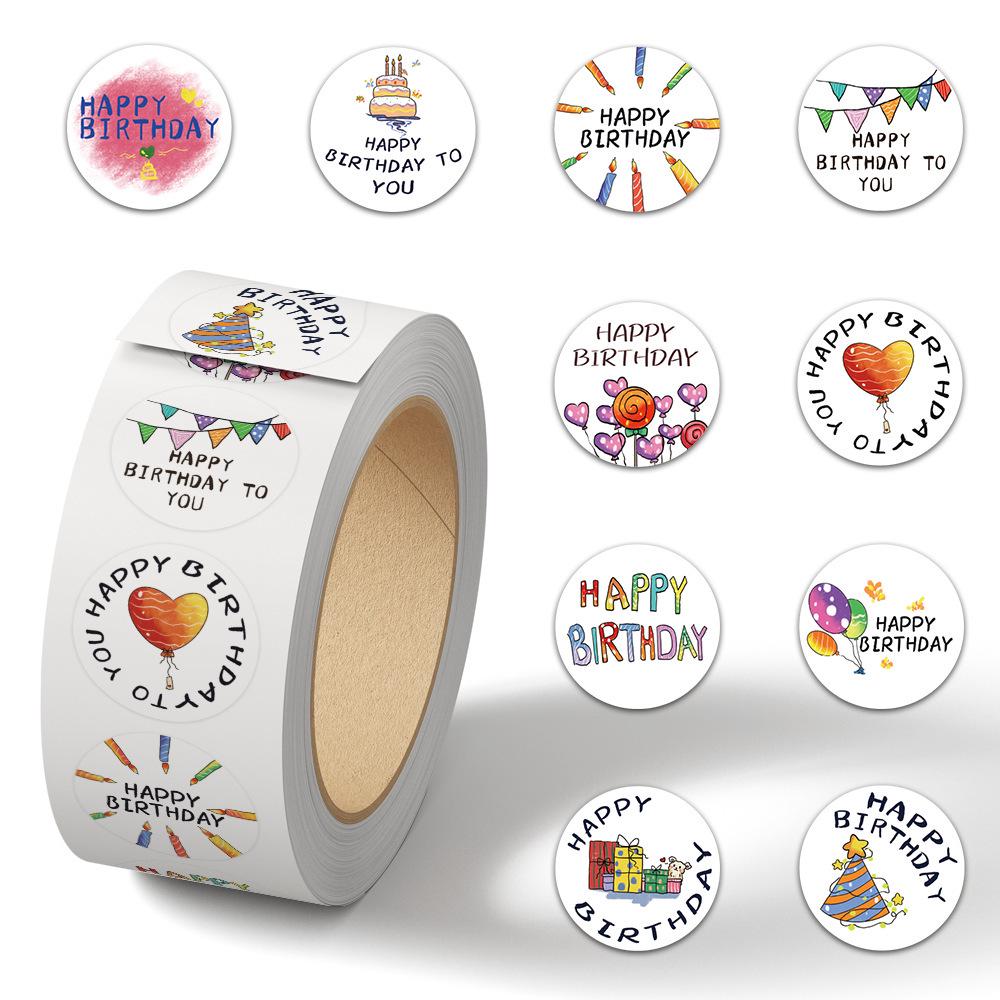 Cartoon Festival Gift Stickers - 500/Roll for Journals and Sealing