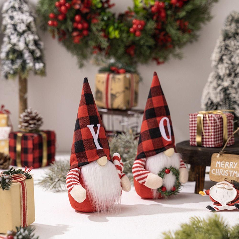 Merry Christmas Gnome Faceless Doll Ornaments Happy New Year Dwarf Doll Figurine  Kid Gifts