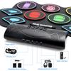 Hand Roll Drum Set 9-Pad Drum Set Built-in Stereo Speakers Foot Pedal Birthday Gift Drum Practice Set