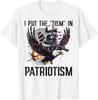 Raccoon Eagle I Put Tism in Patriotism Graphic TShirt Casual Short Sleeve Men Cotton Tee