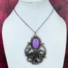 Purpurite Gemstone Pendant Copper Wire Wrapped Octopus Pendant Gifts For Women
