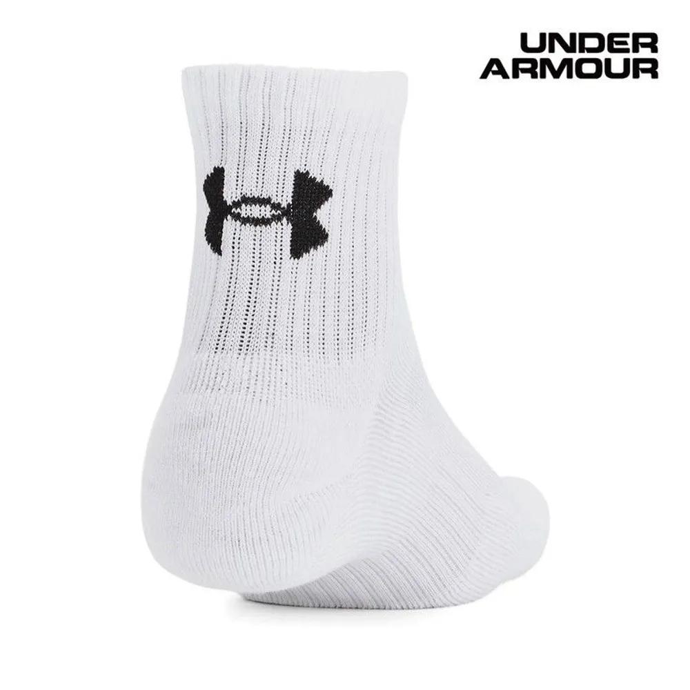 Under Armour Unisex UA Training Cotton Socks 3-Pack 1386372-100 White (100)
