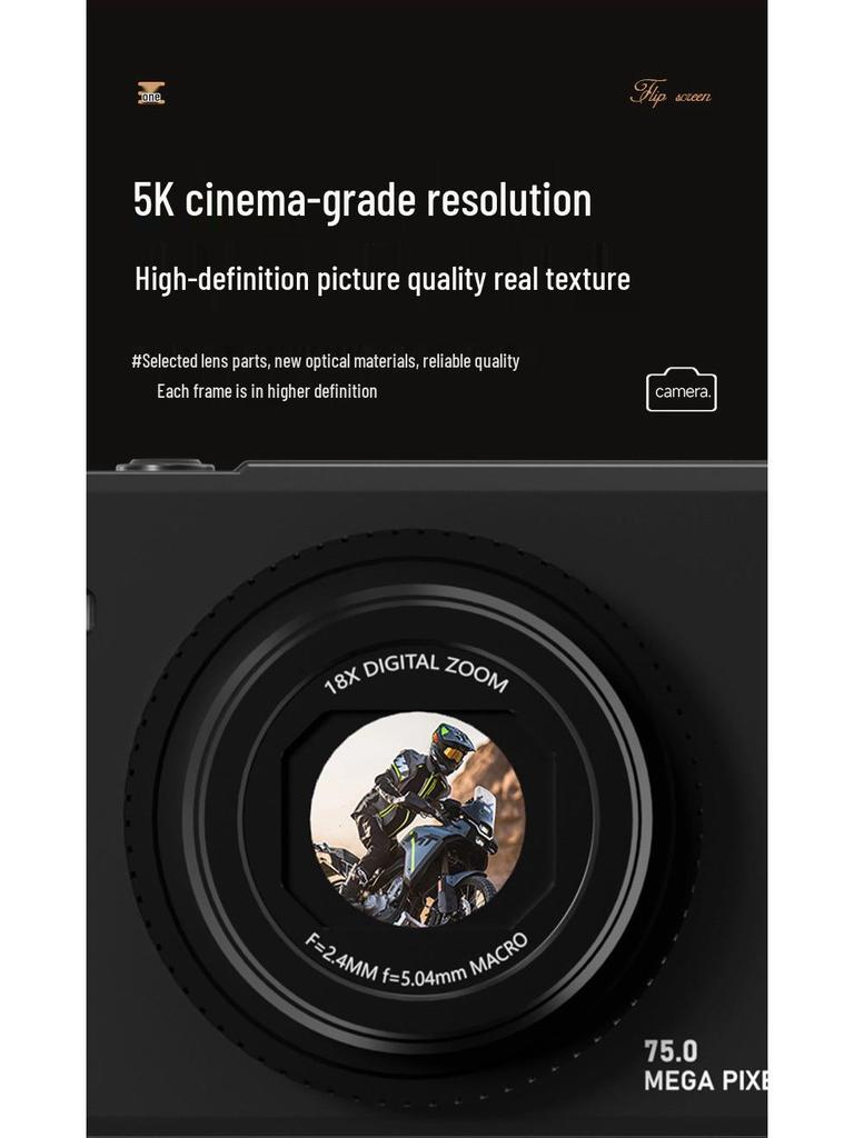 Campus Explorer: 5K Mirrorless DIY Camera with Flip Screen for HD Photography